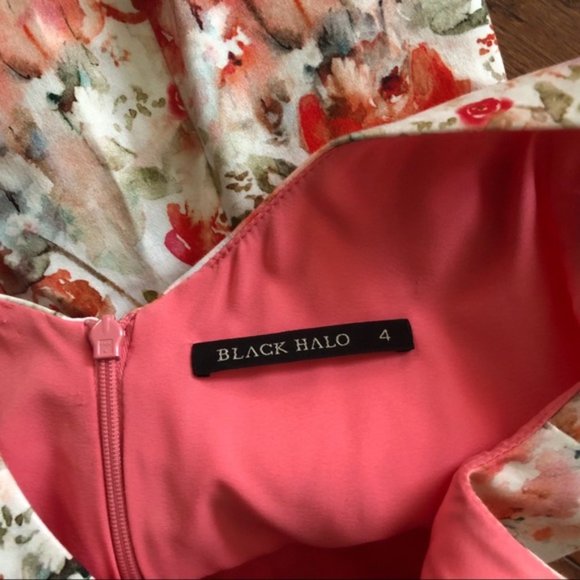 Black Halo Floral Sheath Dress 4 - Picture 5 of 6